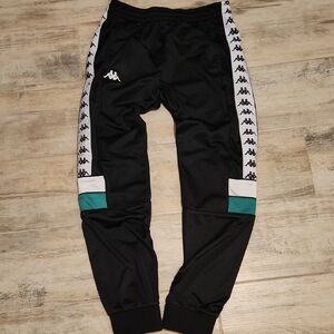 Kappa Black and Teal Joggers